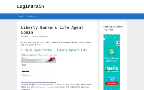 liberty bankers life agent login - LoginBrain