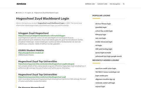 Hogeschool Zuyd Blackboard Login ❤️ One Click Access