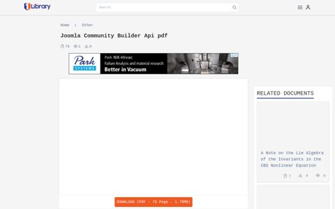 Joomla Community Builder Api pdf - 1Library