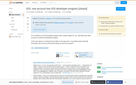 IOS: one account two iOS developer program - Stack Overflow