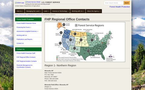 FHP Regional Contacts - USDA Forest Service