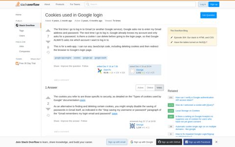 Cookies used in Google login - Stack Overflow