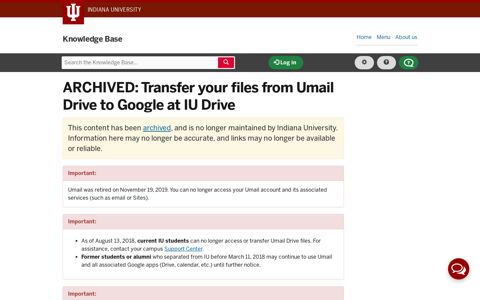Transfer your files from Umail Drive to Google at IU Drive