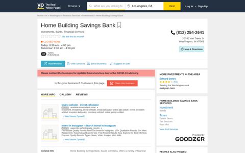 Home Building Savings Bank 200 E Van Trees St, Washington ...