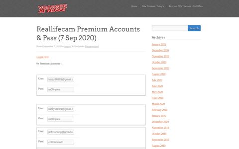 Reallifecam Premium Accounts & Pass - xpassgf.com