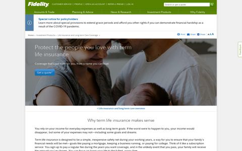 Term life insurance - Fidelity Investments