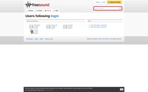 Users following login - Freesound