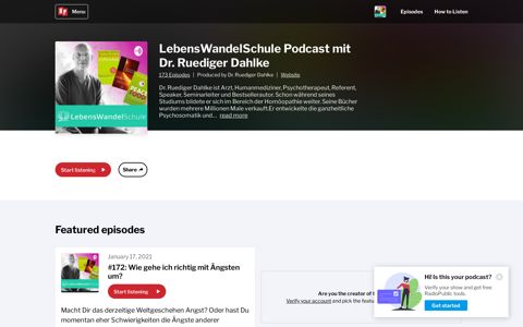 LebensWandelSchule Podcast mit Dr. Ruediger Dahlke on ...