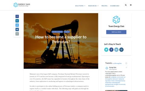 How to become a supplier to Petronas? - Insights - Energy Dais