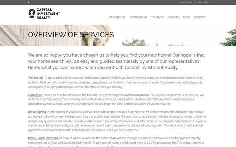 Overview of Services | Capital Investment Realty
