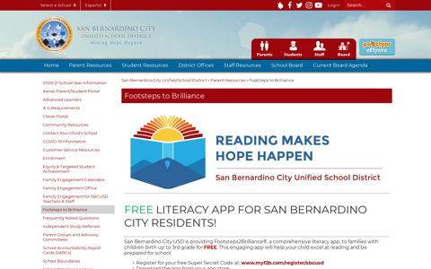 Footsteps to Brilliance - San Bernardino City Unified School ...