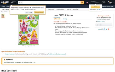Idena 31259, Princess: Toys & Games - Amazon.com