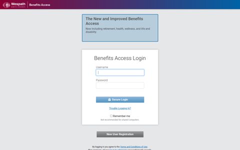 Benefits Access: Log In