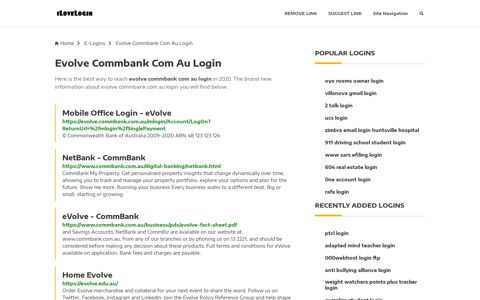 Evolve Commbank Com Au Login ❤️ One Click Access - iLoveLogin