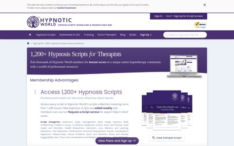 Sign Up for 1,200+ Hypnosis Scripts Access and More ...