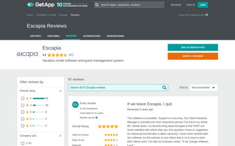 Escapia Reviews - Ratings, Pros & Cons, Analysis and more ...