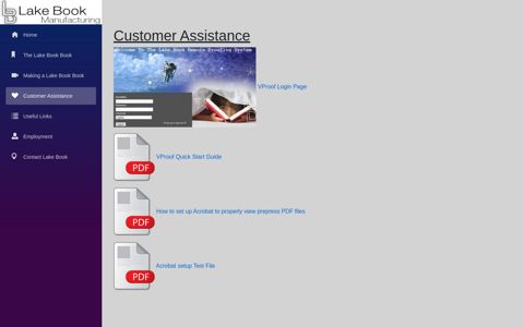 Customer Assistance - Lake Book