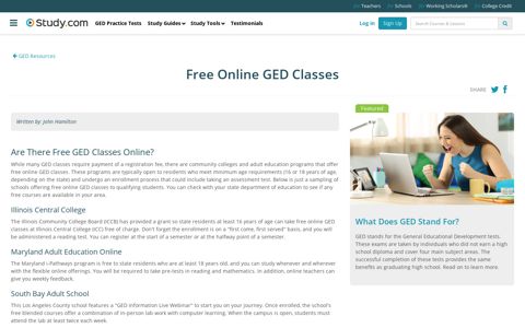 Free Online GED Classes - Study.com