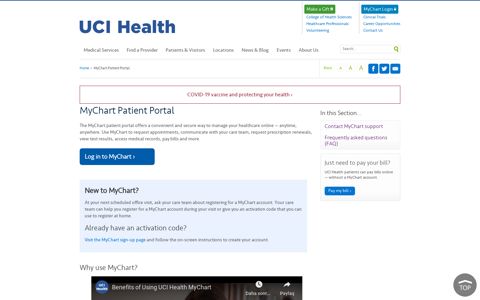 MyChart - Patient Portal | UCI Health | Orange County, CA