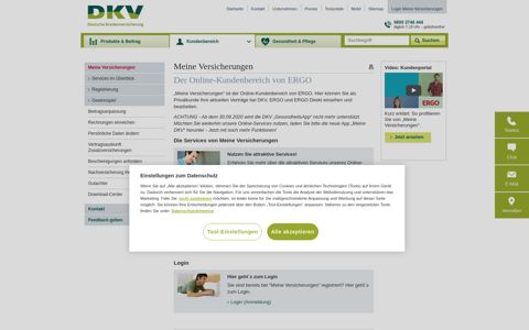 Persönlicher Kundenbereich Meine Versicherungen | DKV