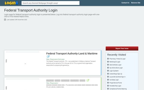 Federal Transport Authority Login - Loginii.com