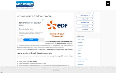 www.edf-oasolaire.fr Mon contrat, Facture EDF-OA Solaire