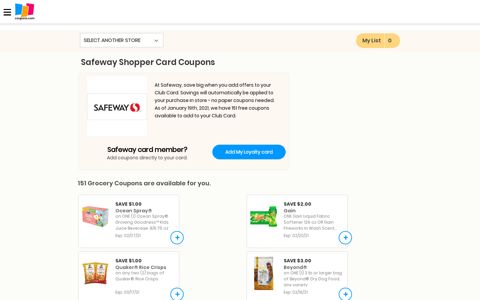 Safeway Just for U, Digital Grocery Coupons| Coupons.com