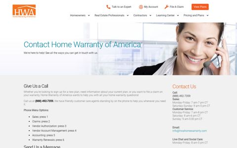 Contact Us | Home Warranty of America