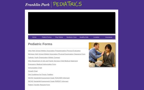 Pediatric Forms - Franklin Park Pediatrics Pediatrician Toledo ...