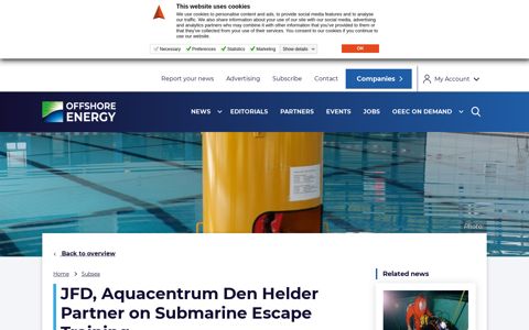 JFD, Aquacentrum Den Helder Partner on Submarine Escape ...
