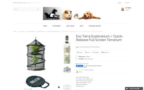 Exo Terra Explorarium / Quick-Release Full Screen Terrarium