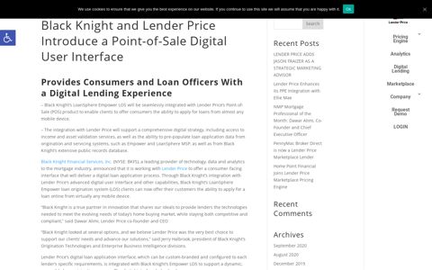 Black Knight and Lender Price Introduce a Point-of-Sale ...