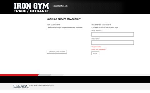 Login or Create an Account - IRON GYM