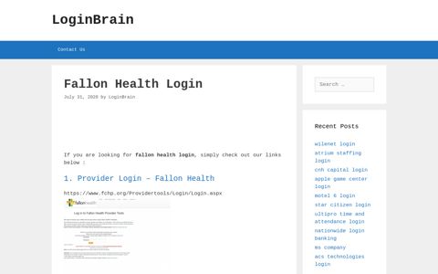 Fallon Health - Provider Login - Fallon Health - LoginBrain