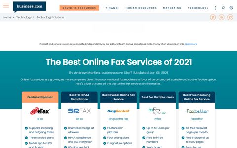 The Best Online Fax Service Reviews for 2021 - business.com