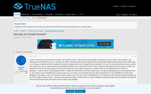 Security on Console Screen? | TrueNAS Community