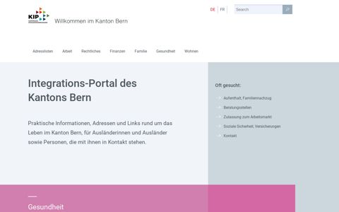 Integrations-Portal des Kantons Bern