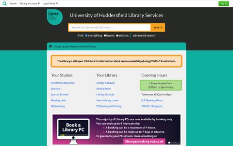 Library Services :: University of Huddersfield