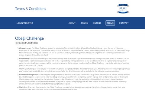 Terms and Conditions - the Obagi Challenge