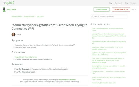 "connectivitycheck.gstatic.com" Error When Trying to Connect ...