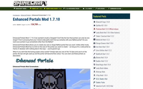 Enhanced Portals Mod 1.7.10 - 9Minecraft.Net