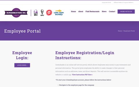 Employee Portal – BurgerBusters