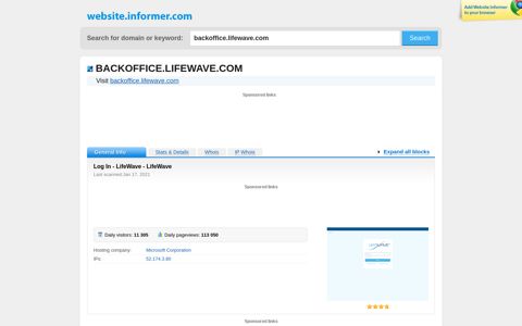 backoffice.lifewave.com at WI. Log In - LifeWave - LifeWave