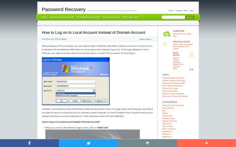 How to Log on to Local Account Instead of Domain Account ...