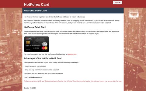 HotForex Card - Hot Forex Debit Card - International Answer