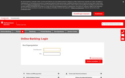 Login Online-Banking - Stadtsparkasse München