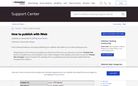 How to publish with iWeb | InMotion Hosting