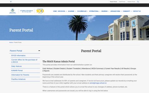 Parent Portal - Mount Albert Grammar School