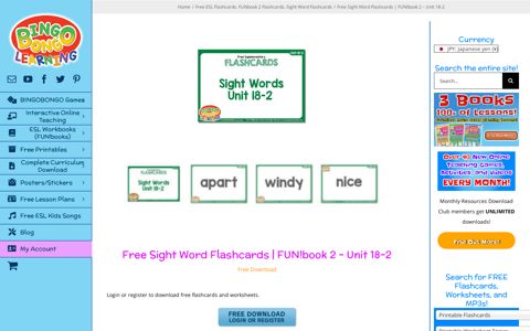 Free Sight Word Flashcards | FUN!book 2 - Unit 18-2 ...