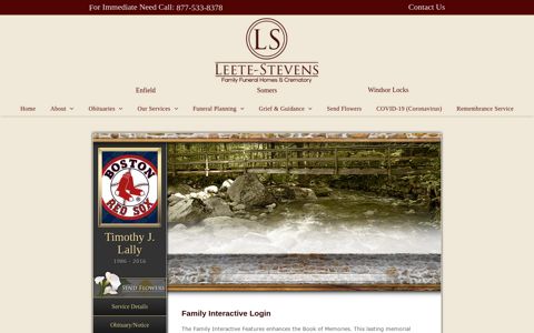 Timothy Lally Login - Somers, Connecticut | Somers Funeral Home
